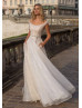 Blush Beaded Tulle Wedding Dress With Pockets